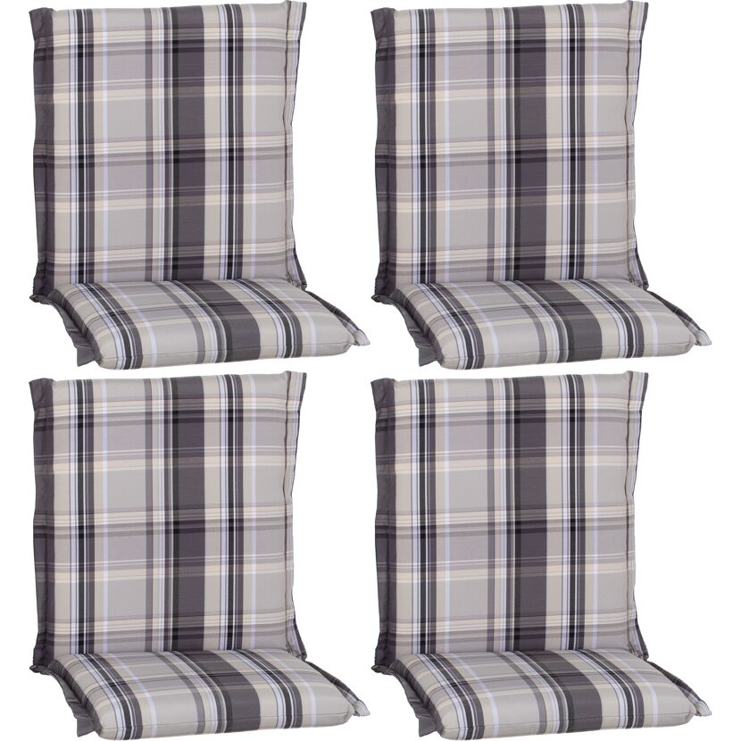 Niedriglehner-Auflagenset 'Atika' grau 52 x 100 x 8 cm 4 Stück