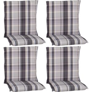 Niedriglehner-Auflagen-Set 'Ascot' grau 52 x 100 x 8 cm 4 Stück