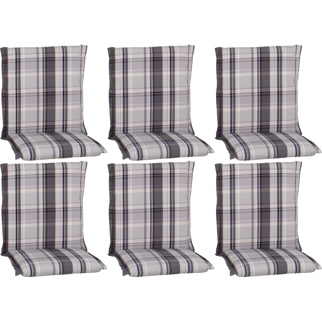Niedriglehner-Auflagenset 'Atika' grau 52 x 100 x 8 cm 6 Stück