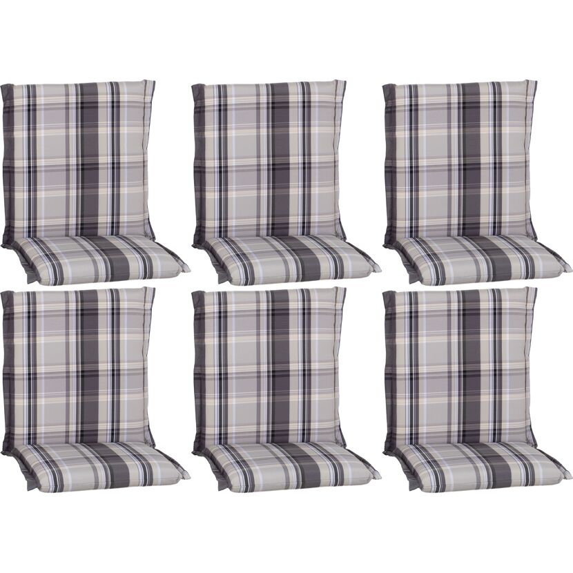 Niedriglehner-Auflagenset 'Atika' grau 52 x 100 x 8 cm 6 Stück