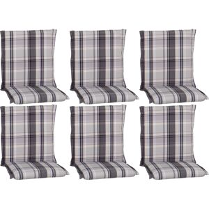 Niedriglehner-Auflagen-Set 'Ascot' grau 52 x 100 x 8 cm 6 Stück