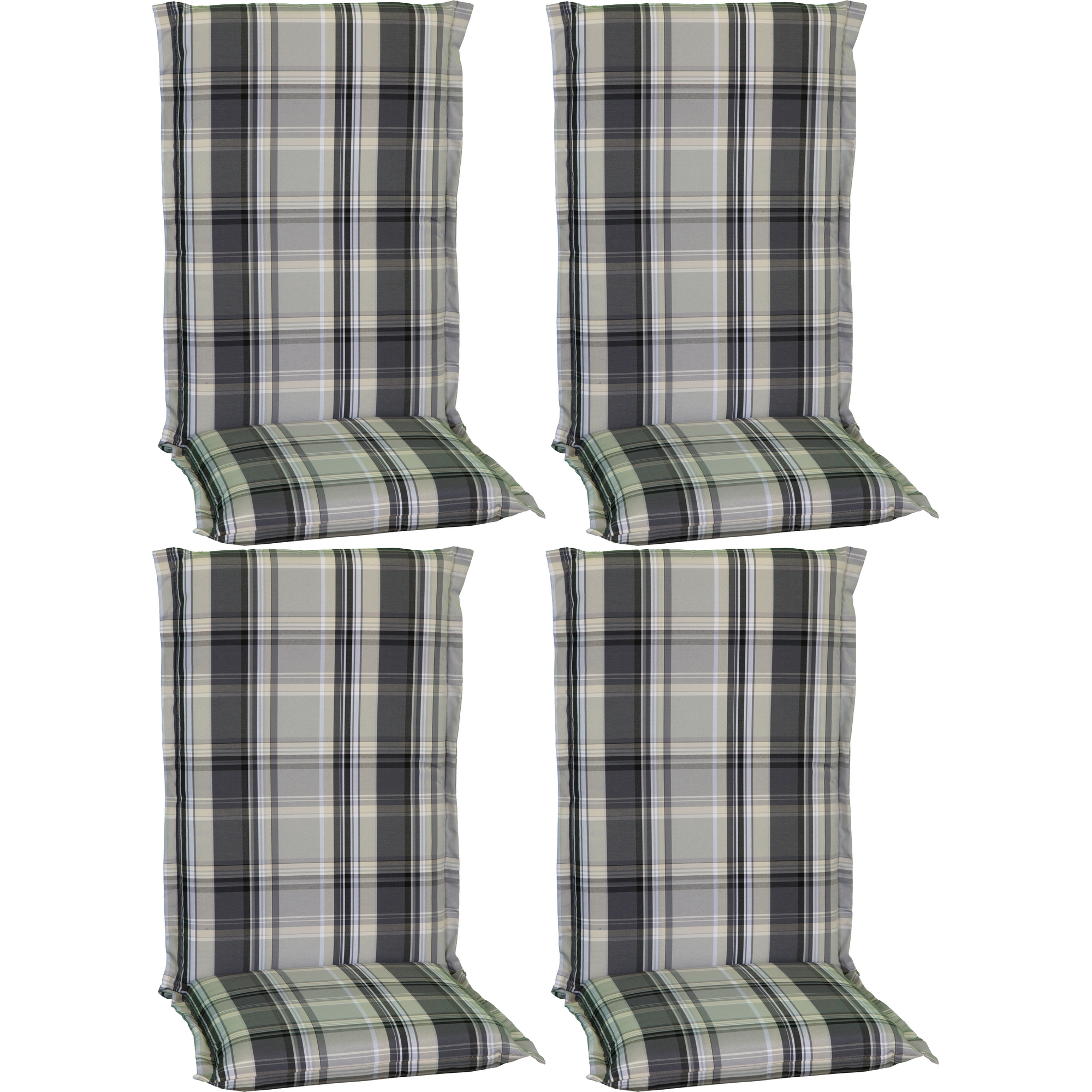 Hochlehner-Auflagen-Set 'Ascot' grau 52 x 120 x 8 cm 4 Stück
