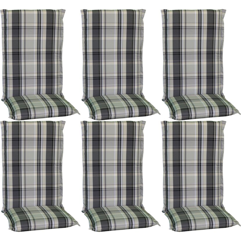 Hochlehner-Auflagenset 'Atika' grau 52 x 120 x 8 cm 6 Stück