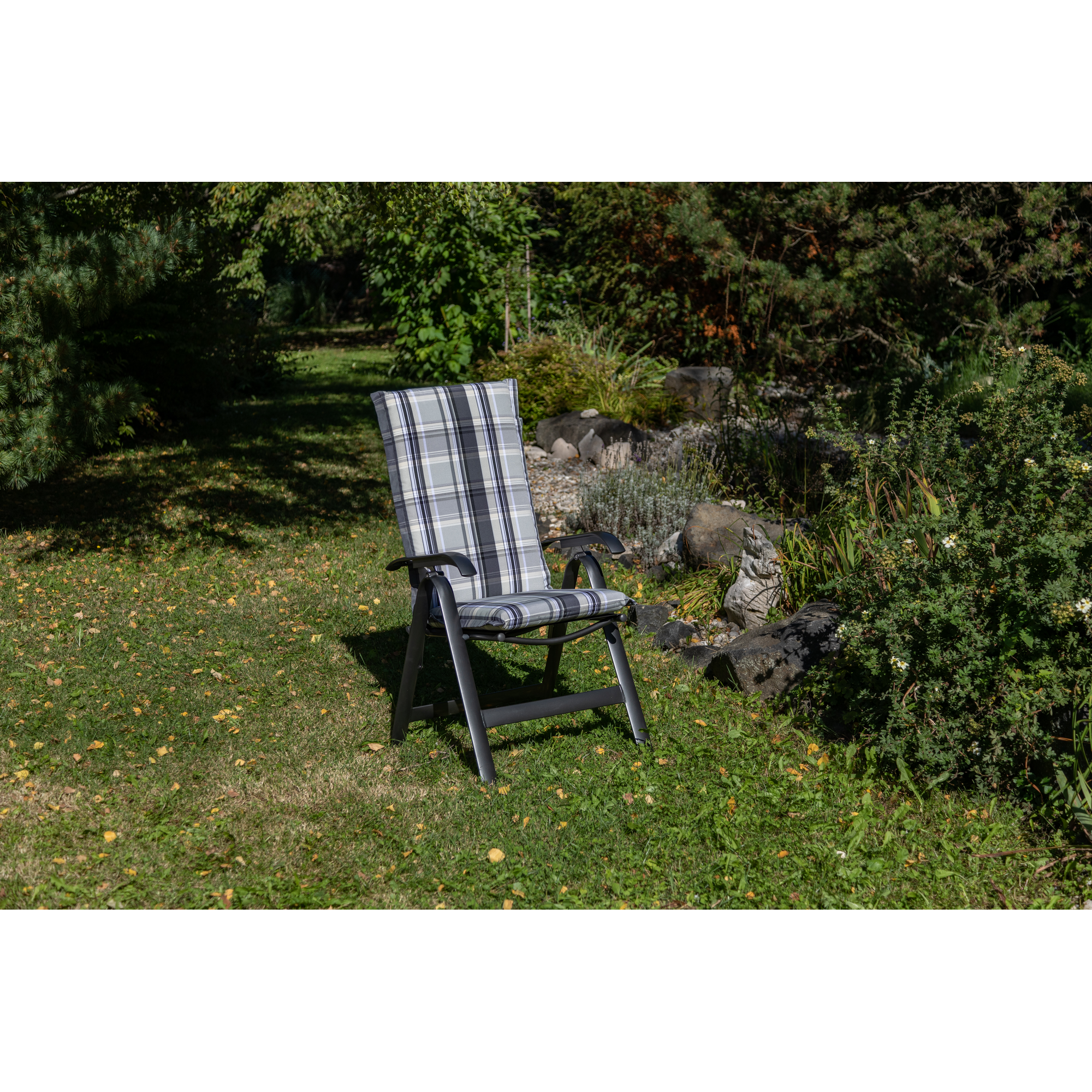 Hochlehner-Auflagenset 'Ascot' grau 52 x 120 x 8 cm 6 Stück