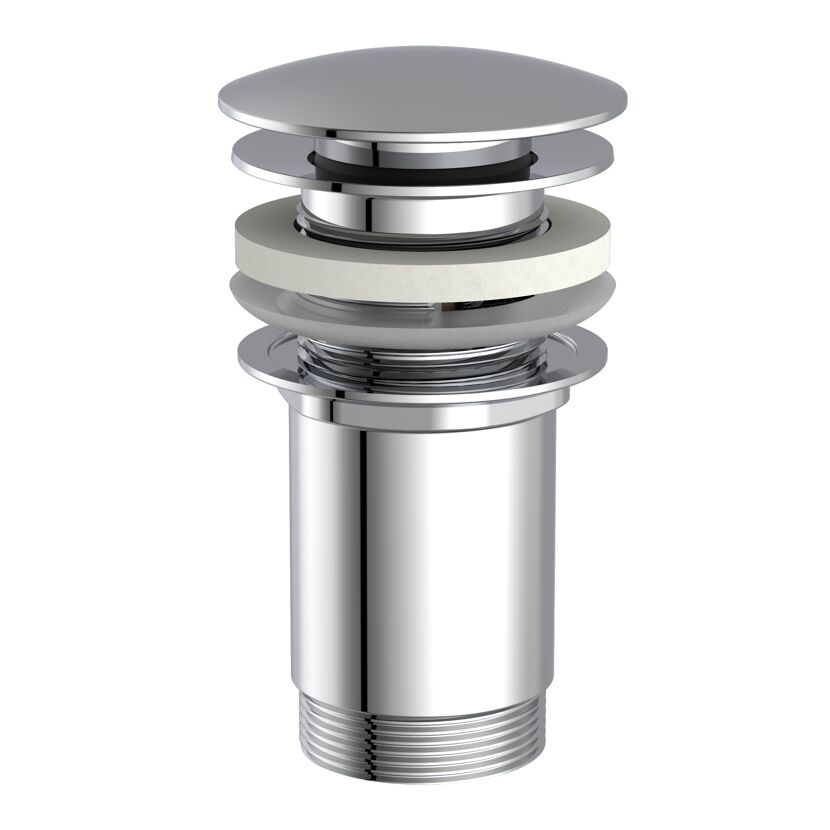 Druckknopf-Ablaufventil Messing verchromt 1 1/4", mit Überlauf