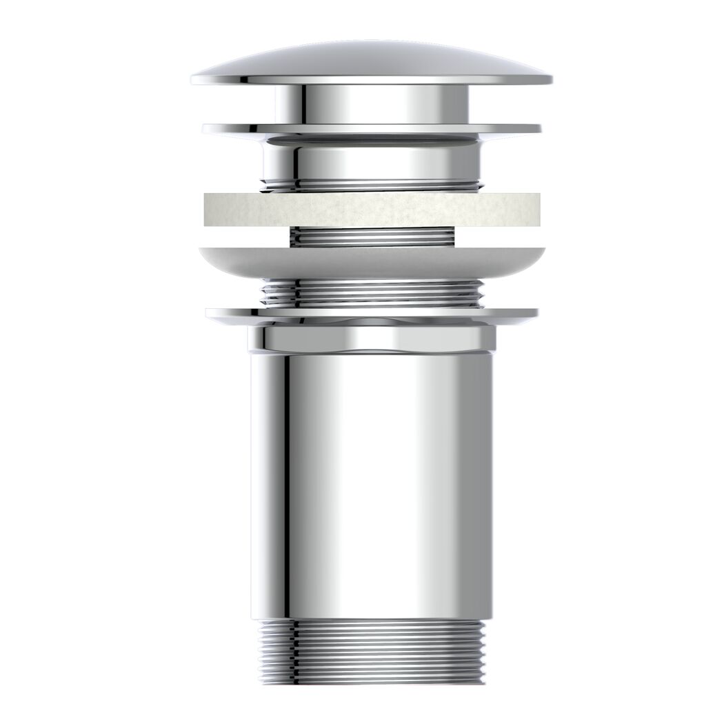 Druckknopf-Ablaufventil Messing verchromt 1 1/4", mit Überlauf