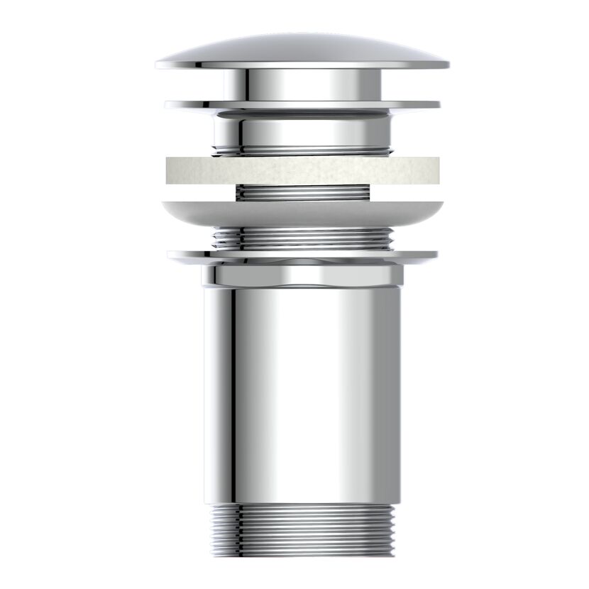 Druckknopf-Ablaufventil Messing verchromt 1 1/4", mit Überlauf