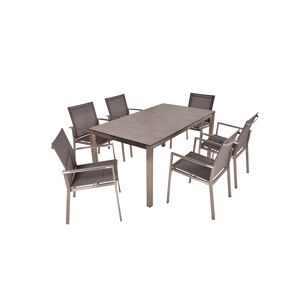 Gartenmöbel-Set 'Sienna' silbern 7-teilig