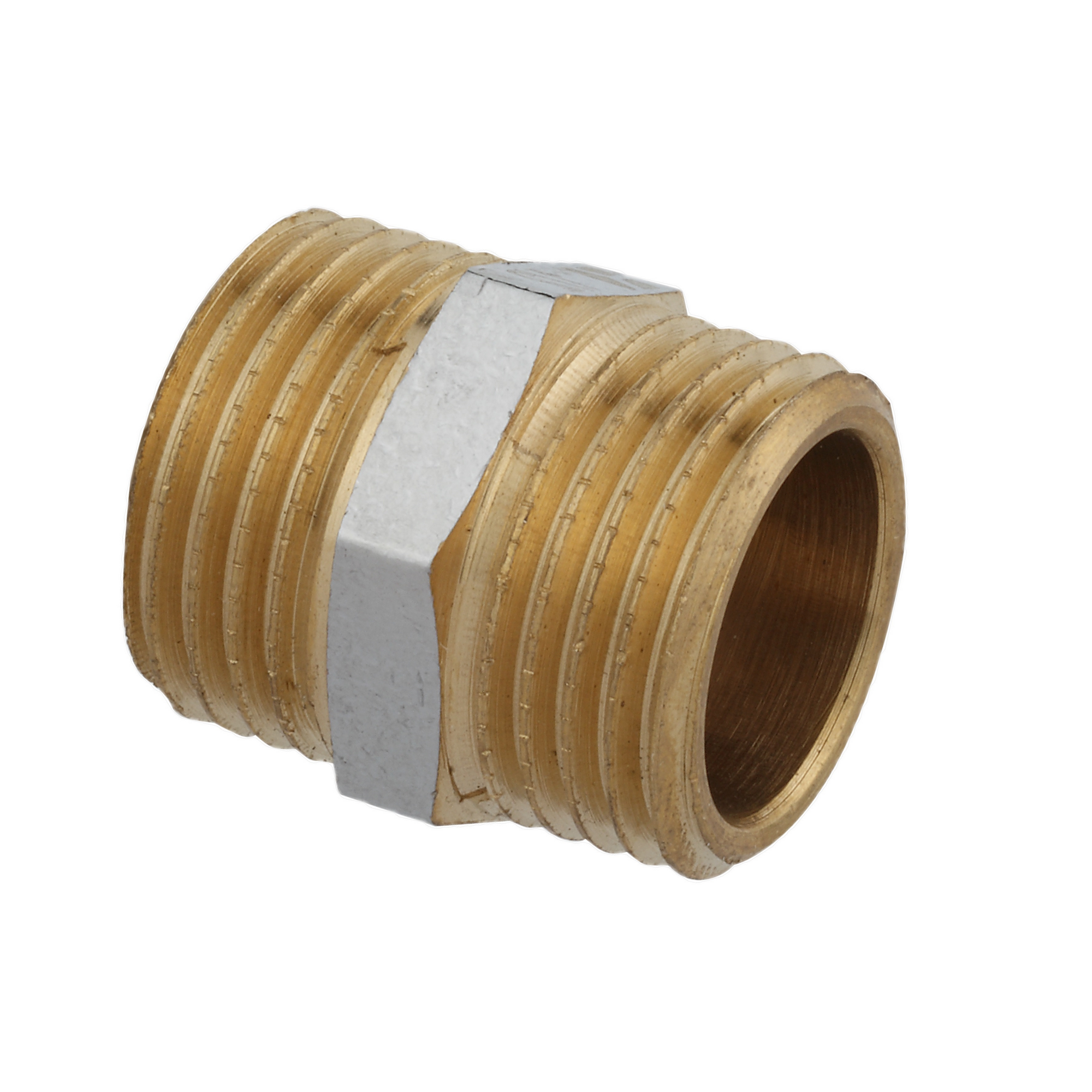 Doppelnippel Messing verchromt 1/2" AG