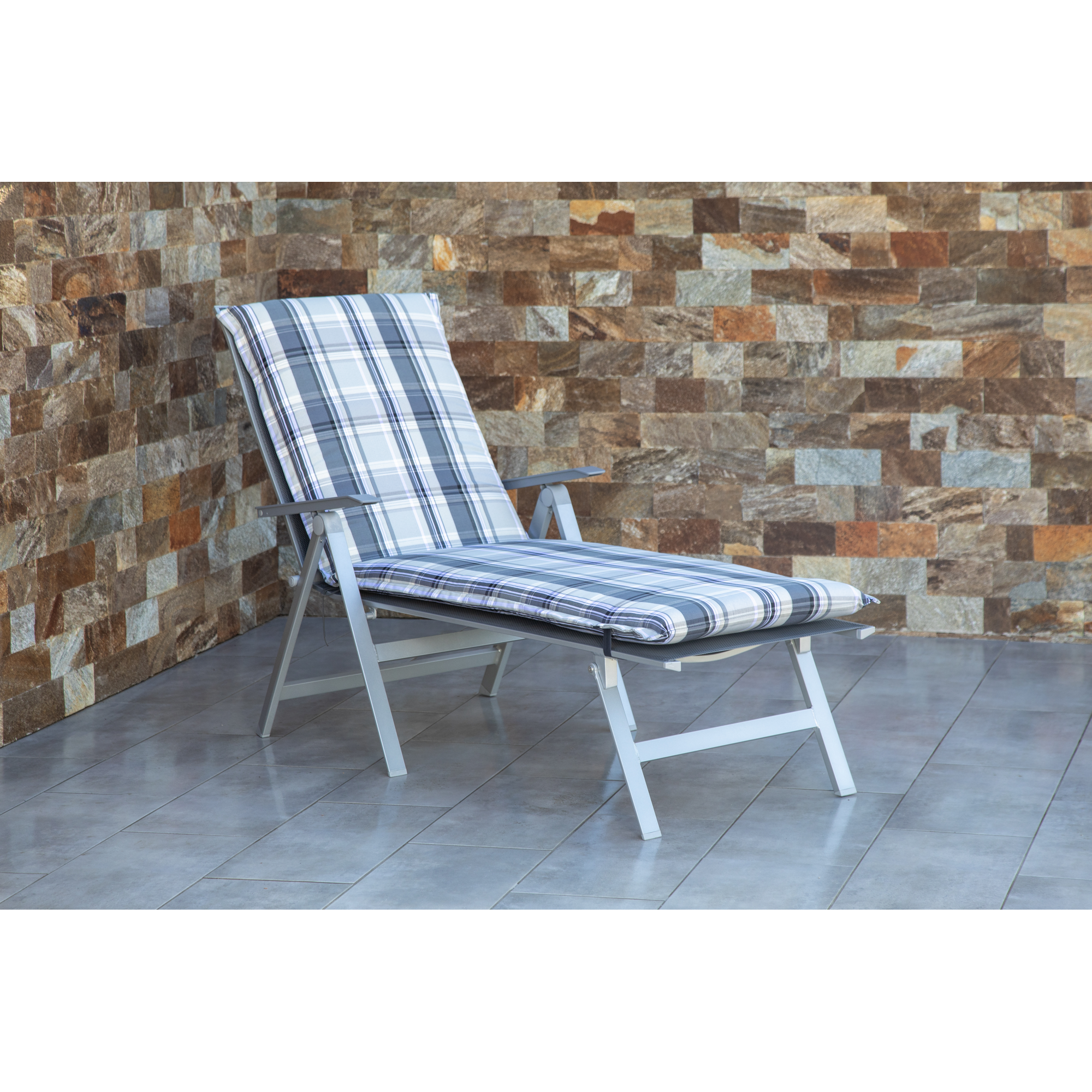 Liegen-Auflage 'Ascot' grau 62 x 120 x 16 cm