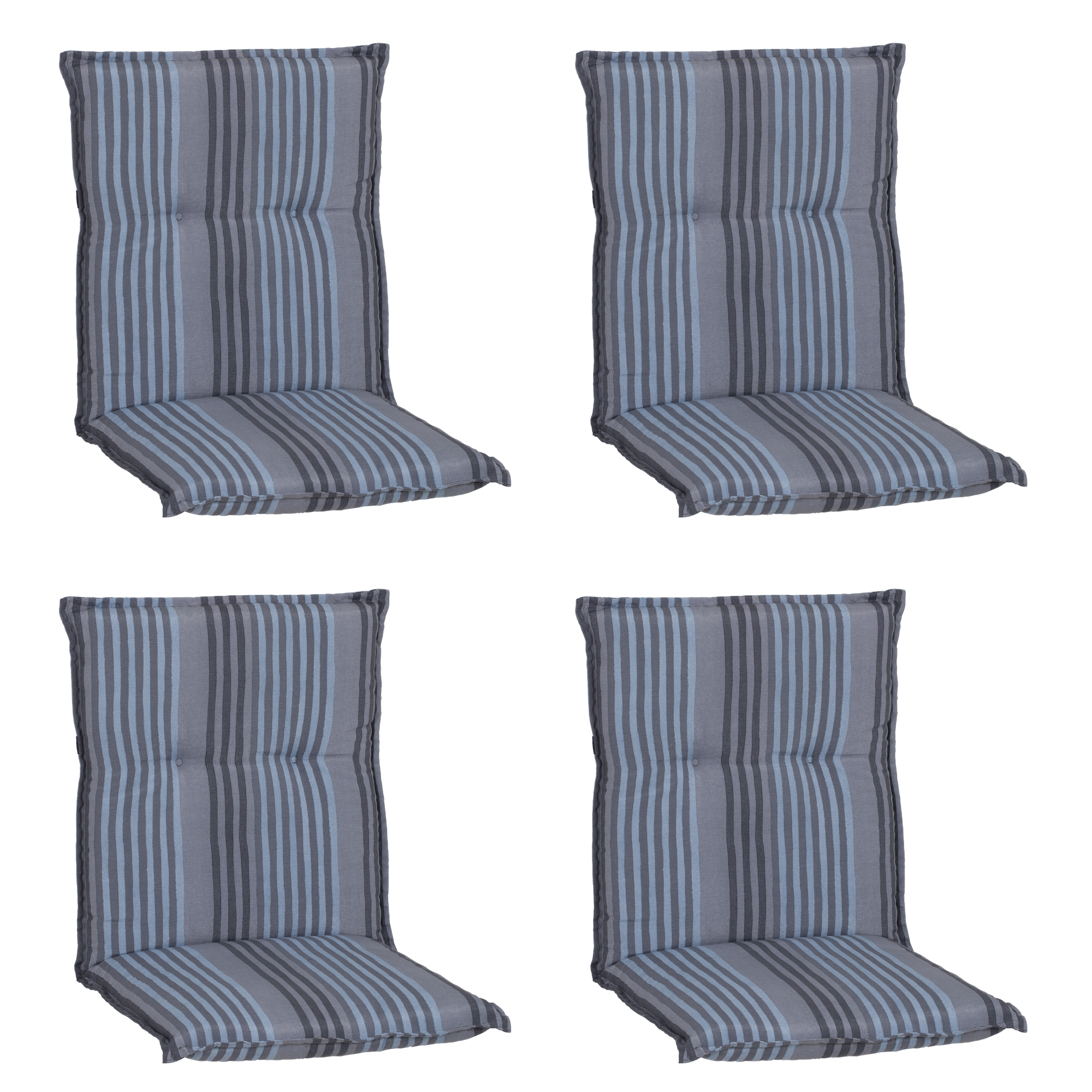 Niedriglehner-Auflagen-Set 'Turin' blau/grau 46 x 98 x 8 cm 4 Stück