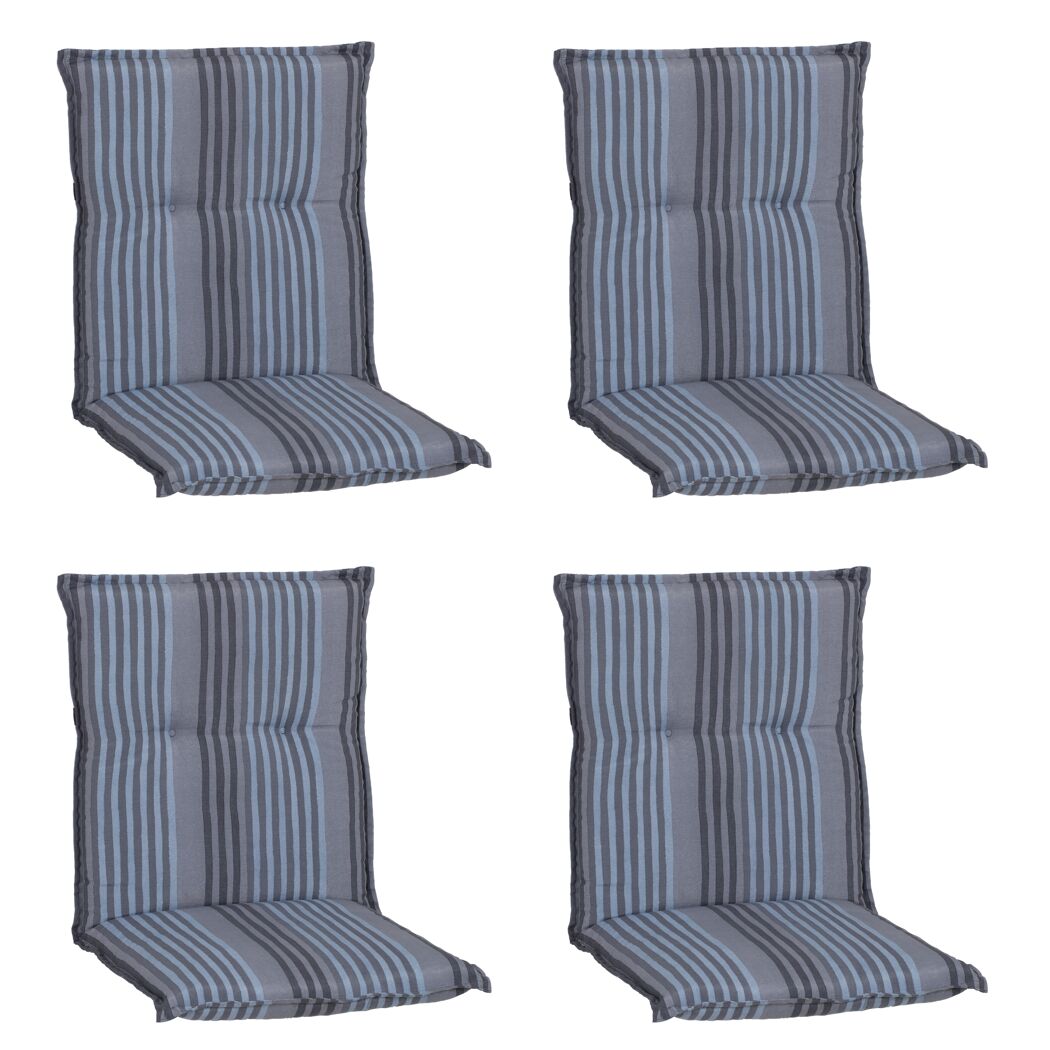 Niedriglehner-Auflagenset 'Tissa' blau/grau 46 x 98 x 8 cm 4 Stück