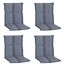 Niedriglehner-Auflagenset 'Tissa' blau/grau 46 x 98 x 8 cm 4 Stück