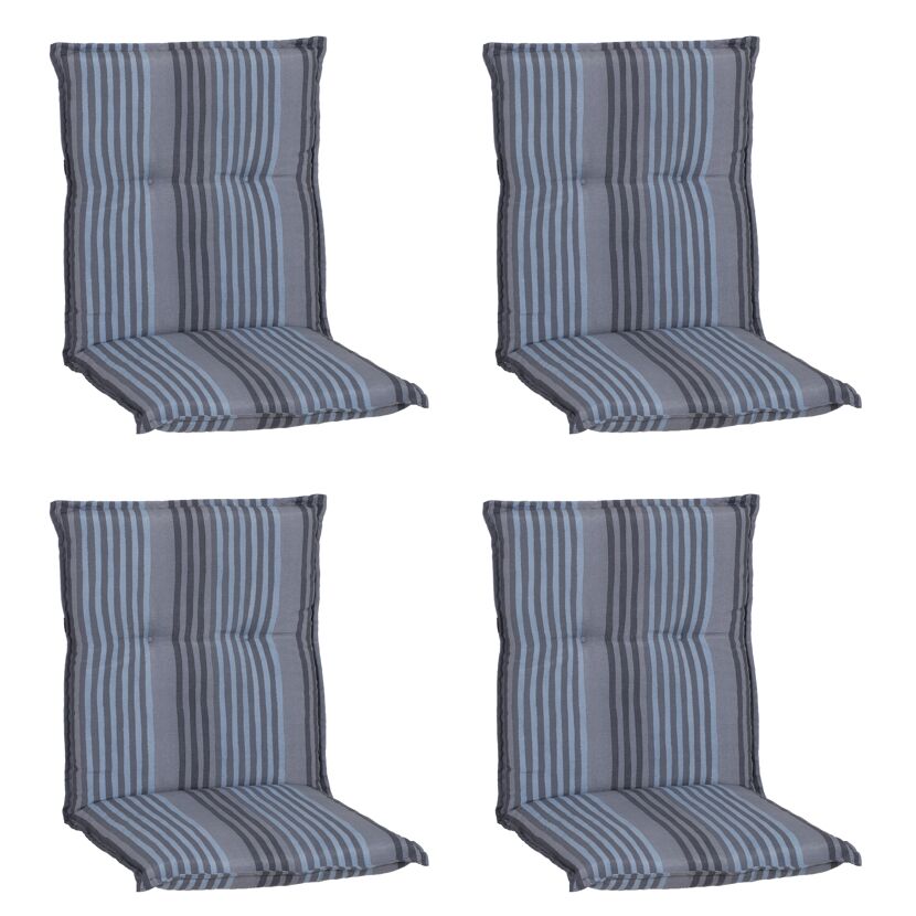 Niedriglehner-Auflagenset 'Tissa' blau/grau 46 x 98 x 8 cm 4 Stück