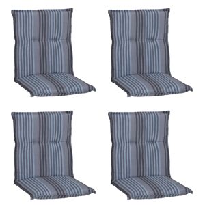 Niedriglehner-Auflagen-Set 'Turin' blau/grau 46 x 98 x 8 cm 4 Stück