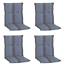 Niedriglehner-Auflagen-Set 'Turin' blau/grau 46 x 98 x 8 cm 4 Stück