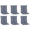Niedriglehner-Auflagenset 'Tissa' blau/grau 46 x 98 x 8 cm 6 Stück