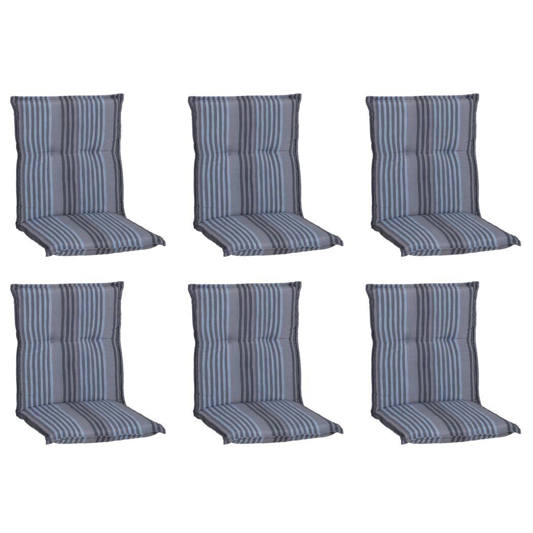 Niedriglehner-Auflagenset 'Tissa' blau/grau 46 x 98 x 8 cm 6 Stück