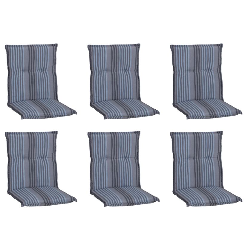 Niedriglehner-Auflagenset 'Tissa' blau/grau 46 x 98 x 8 cm 6 Stück
