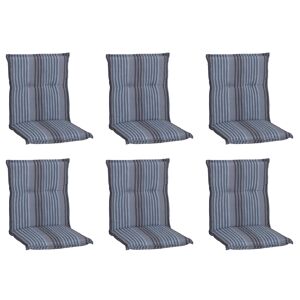 Niedriglehner-Auflagen-Set 'Turin' blau/grau 46 x 98 x 8 cm 6 Stück