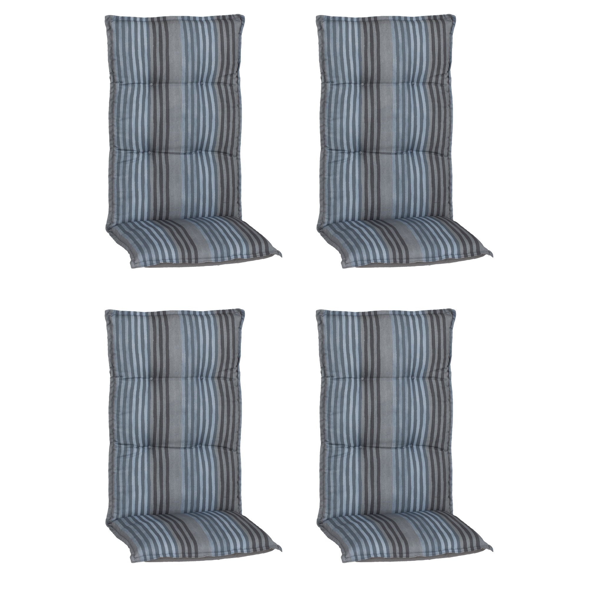 Hochlehner-Auflagen-Set 'Turin' blau/grau 46 x 118 x 8 cm 4 Stück