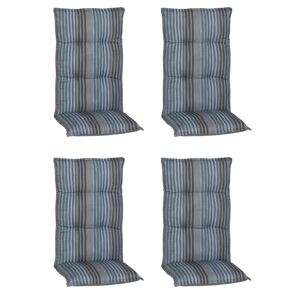 Hochlehner-Auflagen-Set 'Turin' blau/grau 46 x 118 x 8 cm 4 Stück