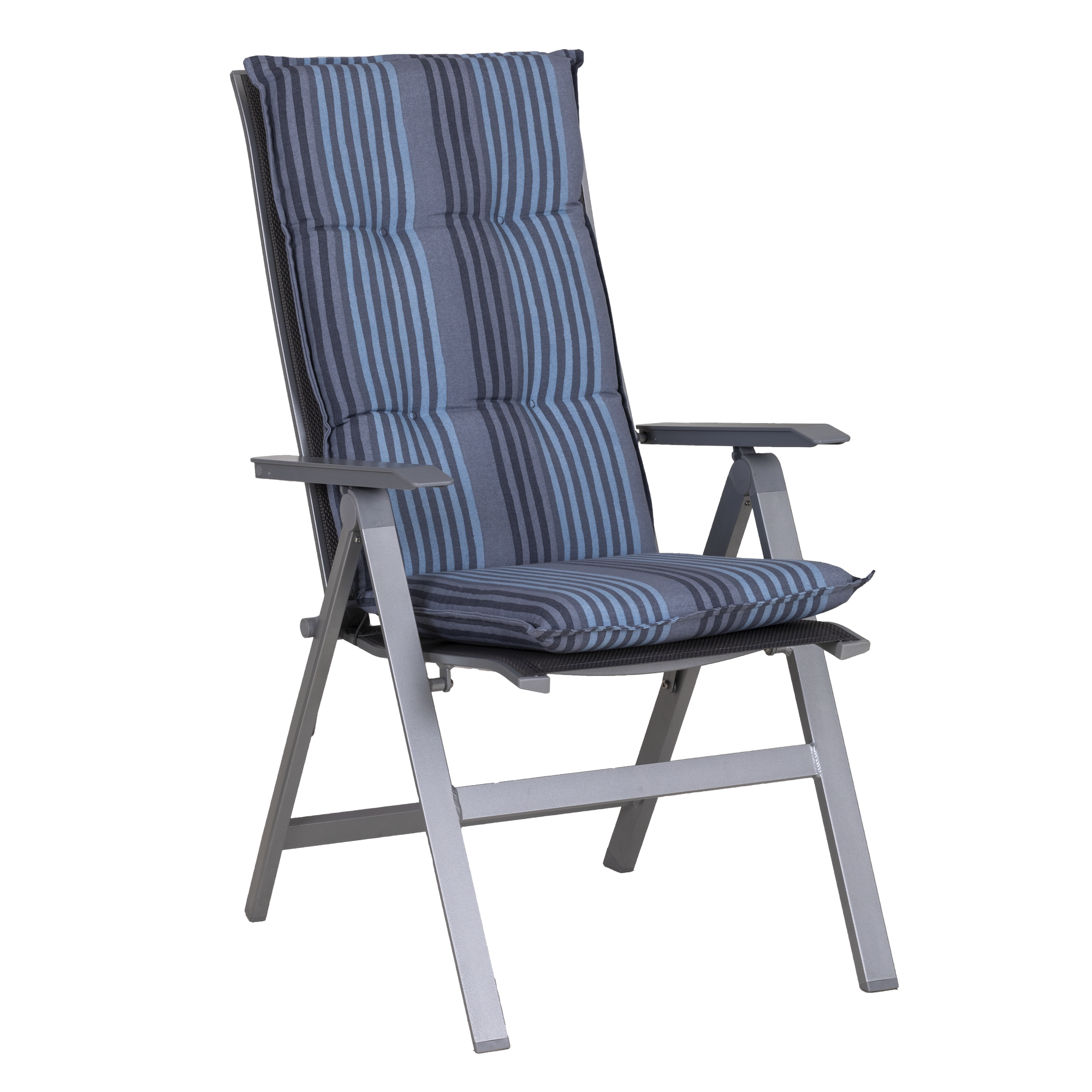 Hochlehner-Auflagen-Set 'Turin' blau/grau 46 x 118 x 8 cm 4 Stück