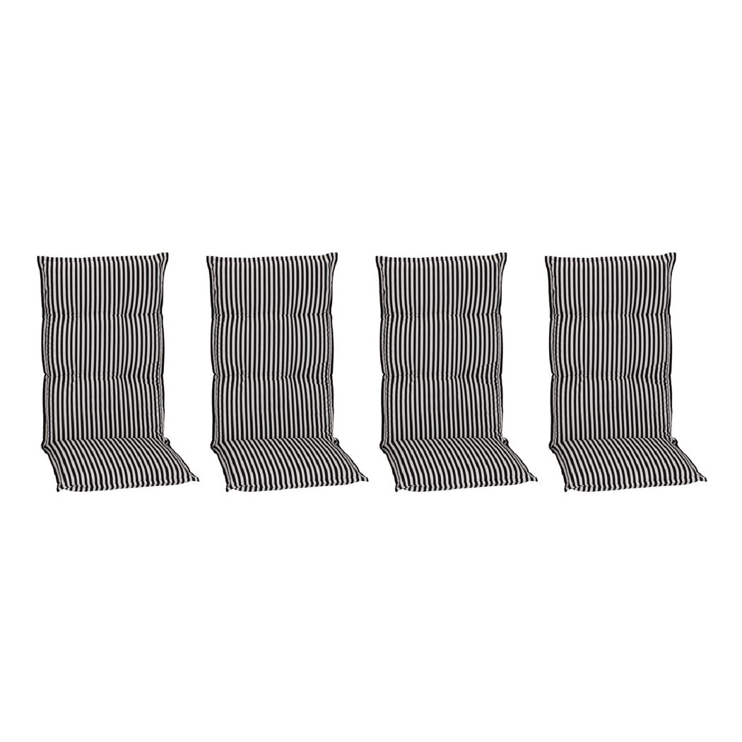 Hochlehner-Auflagenset 'Tupelo' schwarz/weiß 46 x 118 x 8 cm 4 Stück