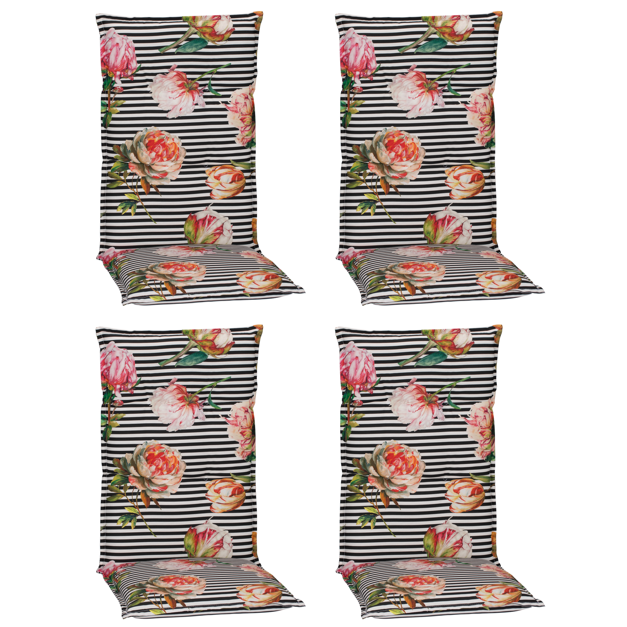 Hochlehner-Auflagen-Set 'Turin' mehrfarbig 46 x 118 x 8 cm 4 Stück