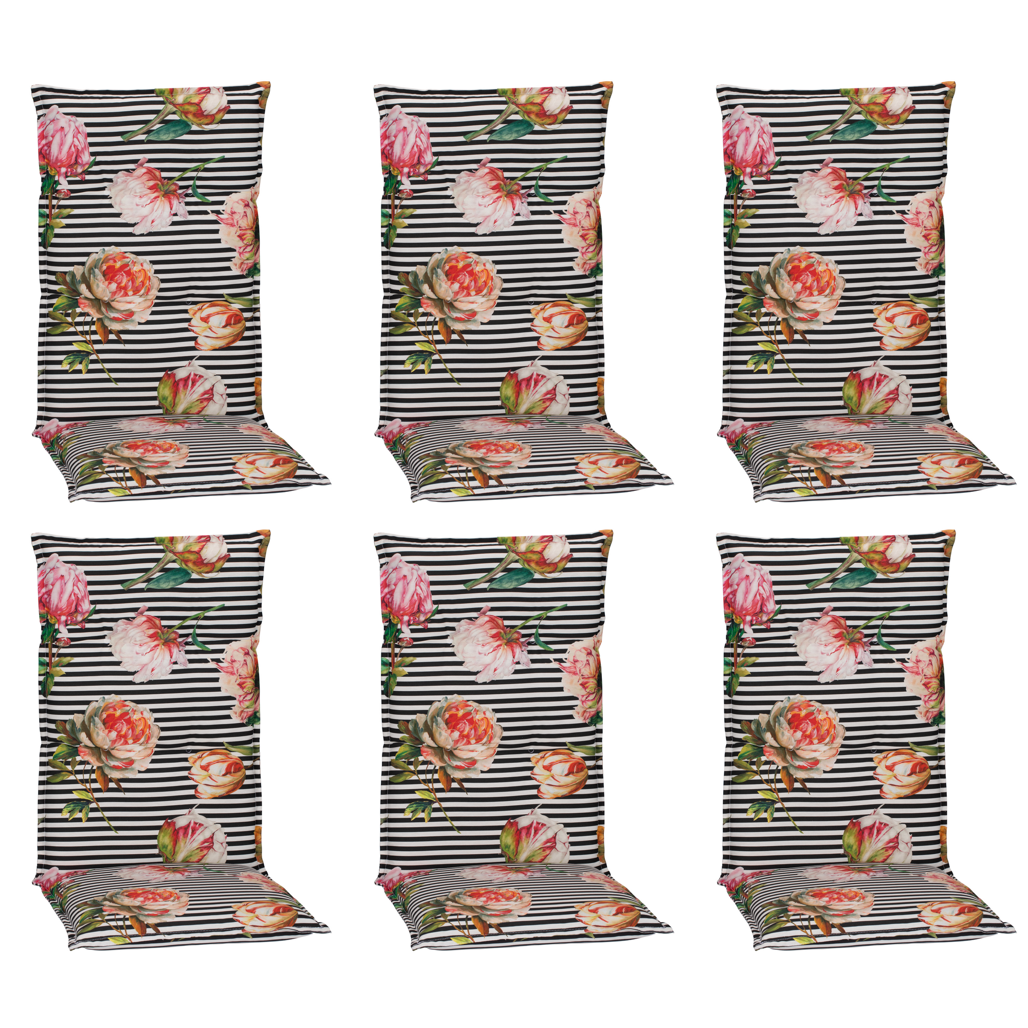 Hochlehner-Auflagen-Set 'Turin' mehrfarbig 46 x 118 x 8 cm 6 Stück
