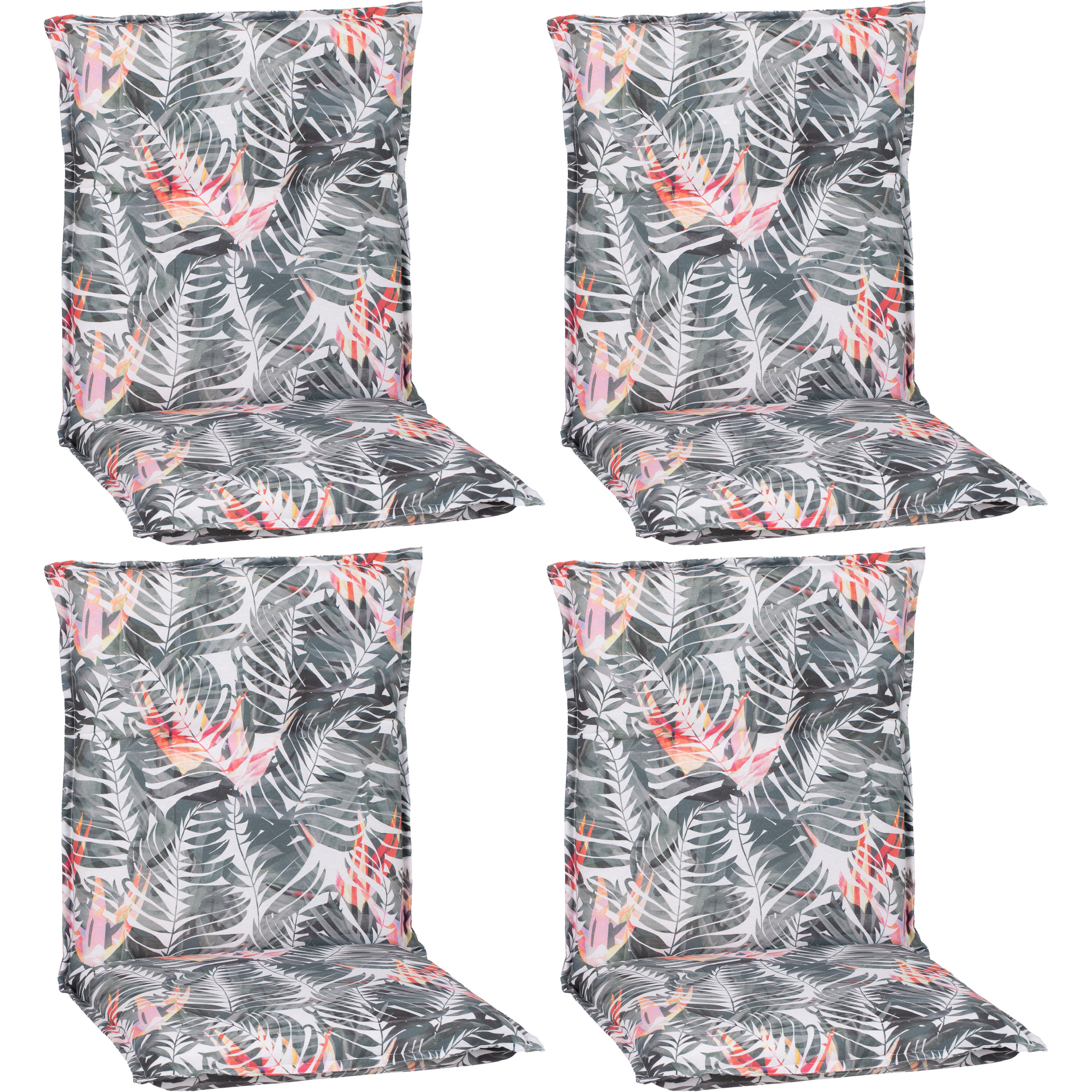 Niedriglehner-Auflagen-Set 'Turin' grün 46 x 98 x 8 cm 4 Stück