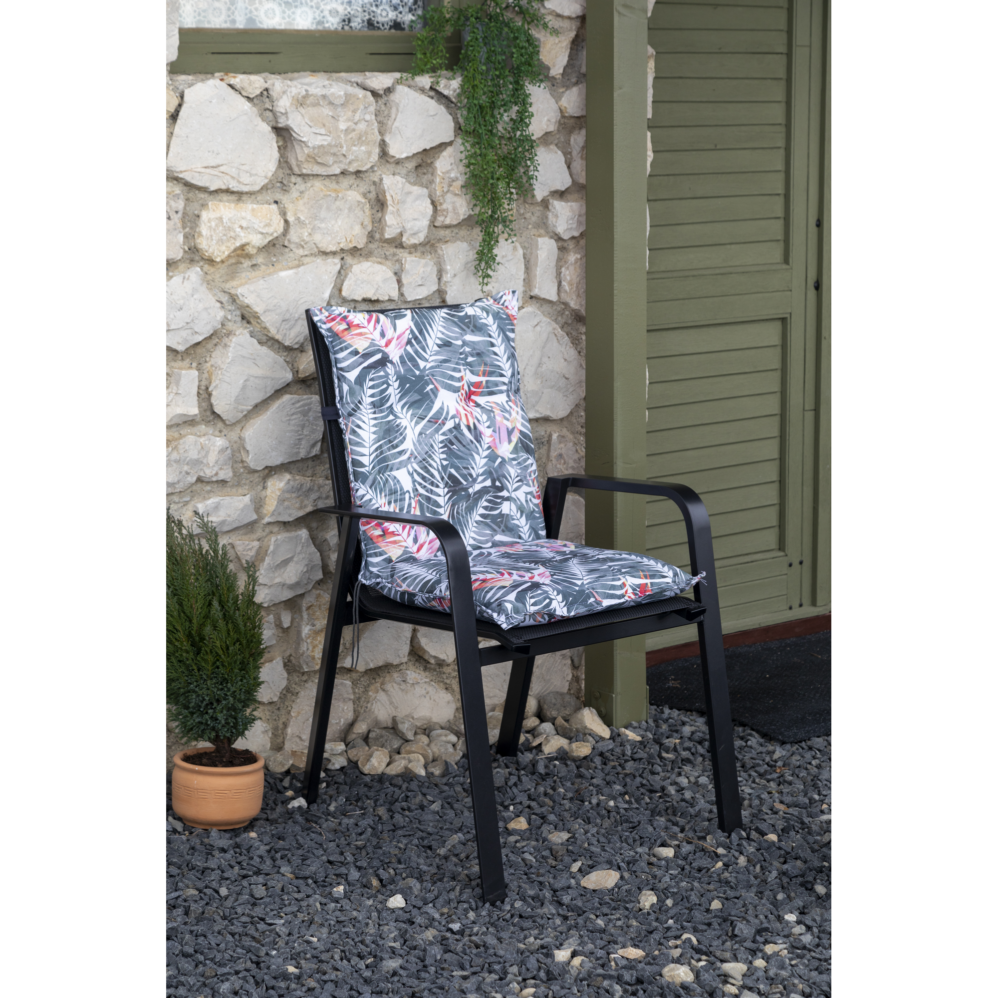Niedriglehner-Auflagen-Set 'Turin' grün 46 x 98 x 8 cm 6 Stück