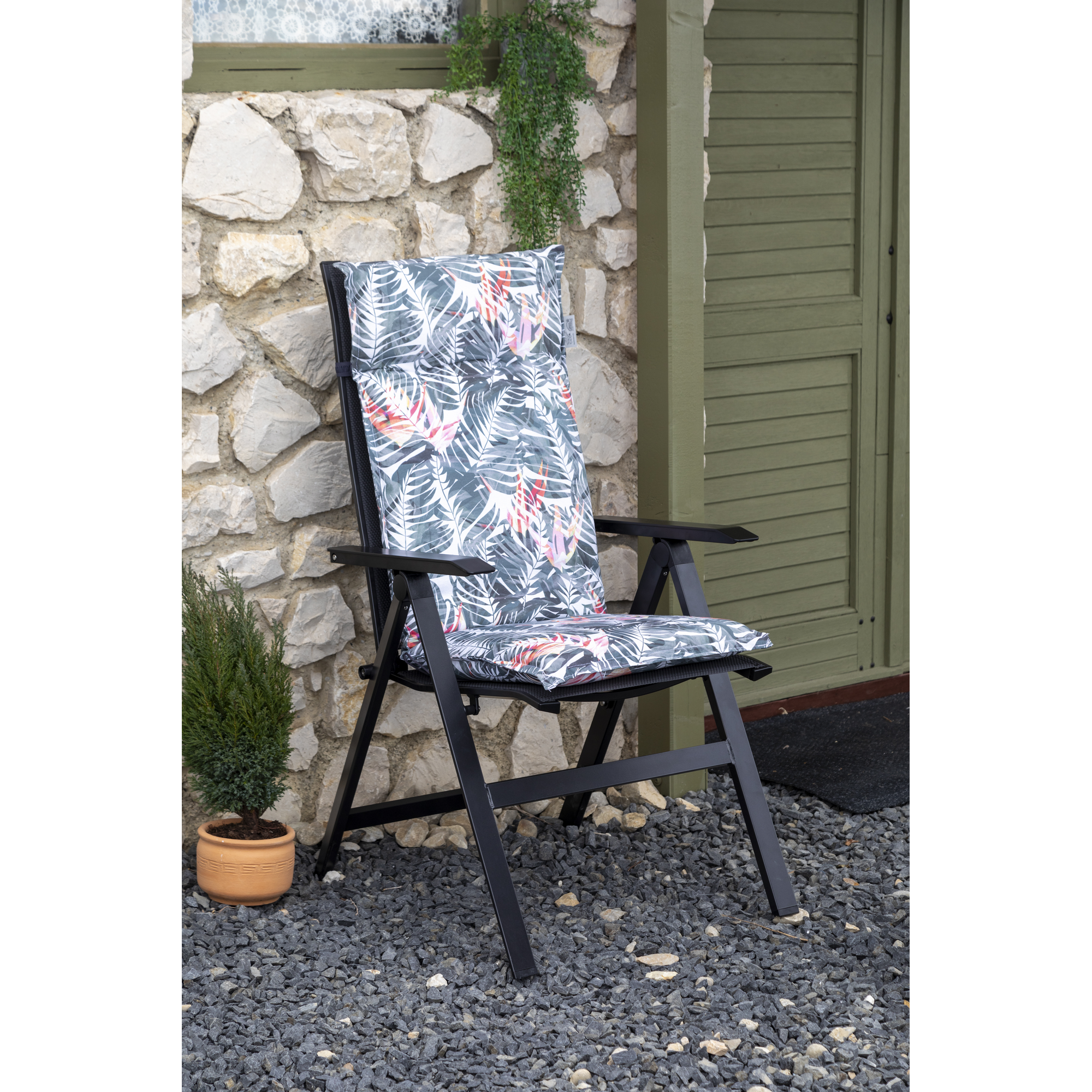 Hochlehner-Auflagenset 'Tamky' grün 46 x 118 x 8 cm 4 Stück