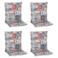 Niedriglehner-Auflagen-Set 'Turin' blau/beige 46 x 98 x 8 cm 4 Stück