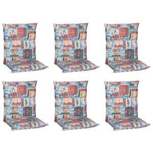 Niedriglehner-Auflagen-Set 'Turin' blau/beige 46 x 98 x 8 cm 6 Stück
