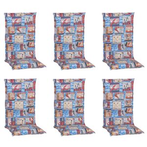 Hochlehner-Auflagen-Set 'Turin' blau/beige 46 x 118 x 8 cm 6 Stück