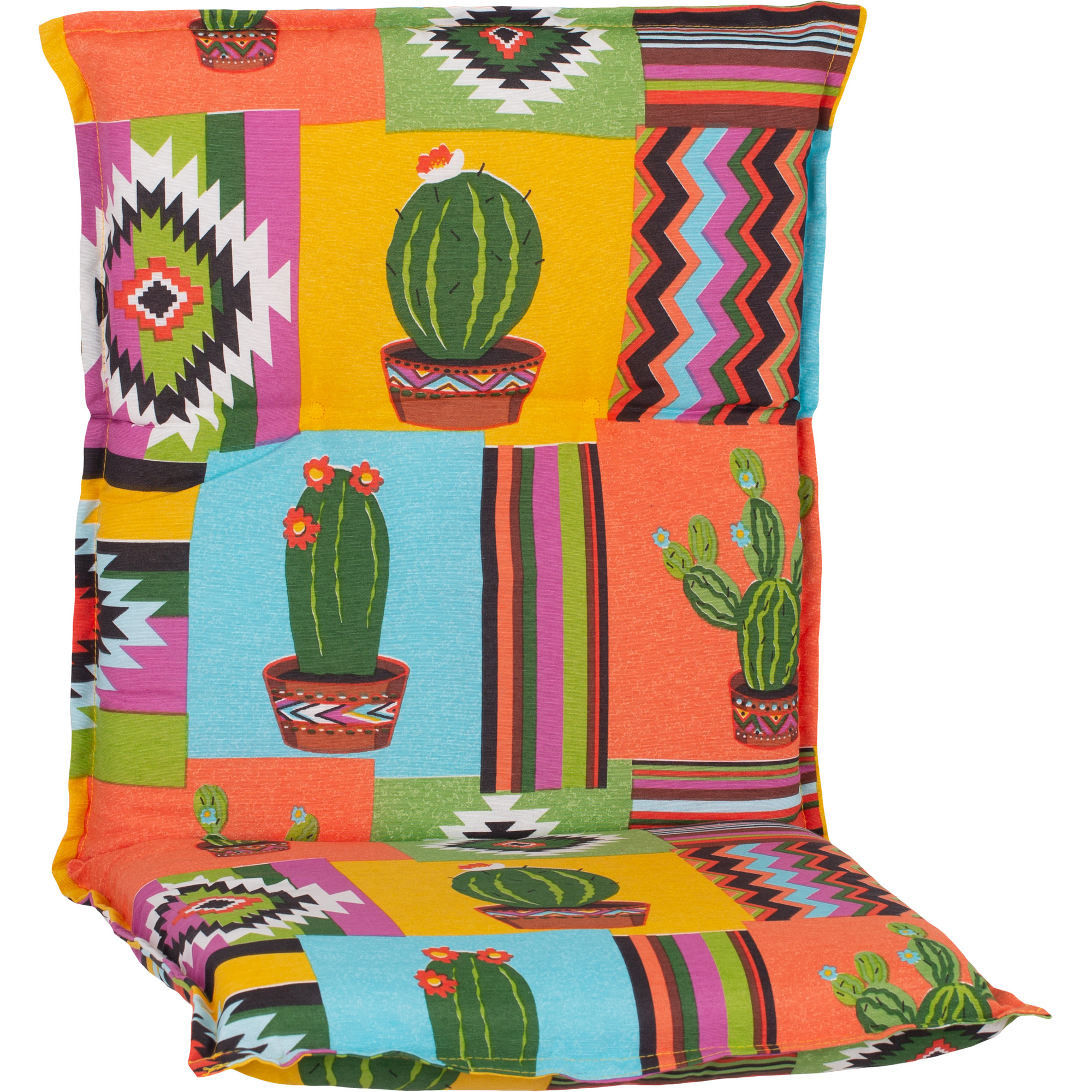 Niedriglehner-Auflagen-Set 'Turin' bunt 46 x 98 x 8 cm 4 Stück