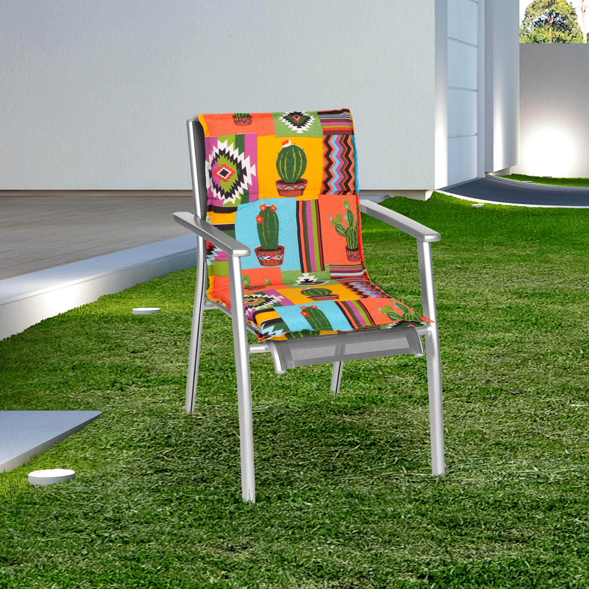 Niedriglehner-Auflagenset 'Turin' mehrfarbig 46 x 98 x 8 cm 4 Stück