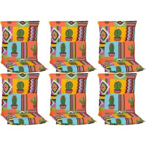 Niedriglehner-Auflagen-Set 'Turin' bunt 46 x 98 x 8 cm 6 Stück