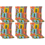 Niedriglehner-Auflagen-Set 'Turin' bunt 46 x 98 x 8 cm 6 Stück