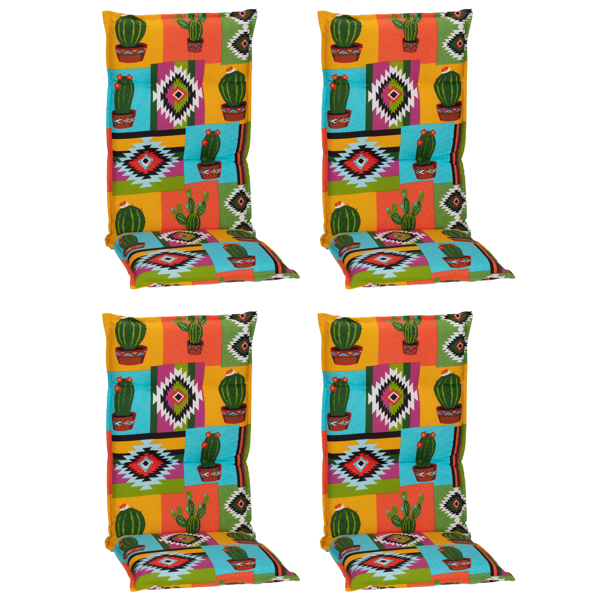 Hochlehner-Auflagen-Set 'Turin' bunt 46 x 118 x 8 cm 4 Stück