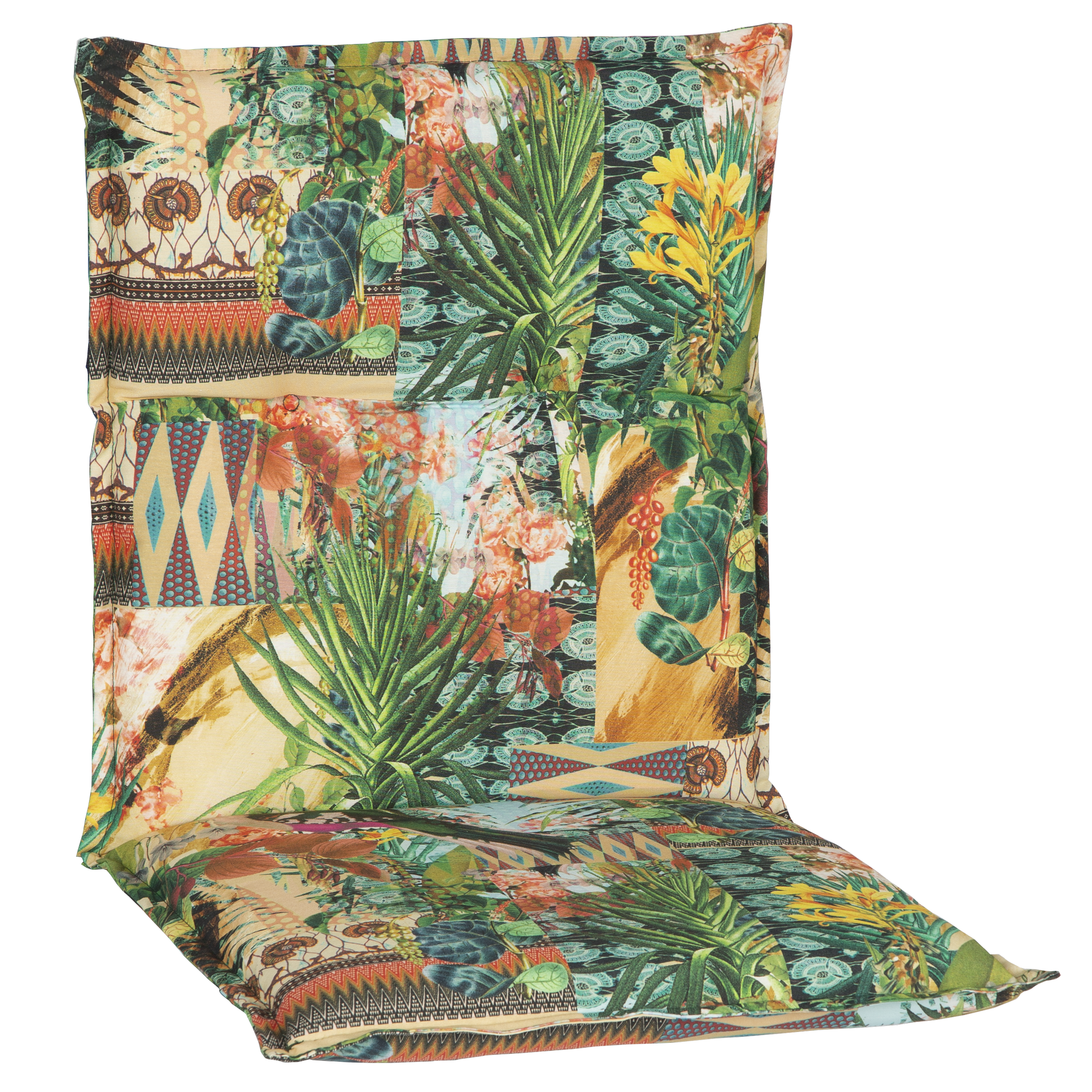 Niedriglehner-Auflagen-Set 'Turin' grün 46 x 98 x 8 cm 4 Stück