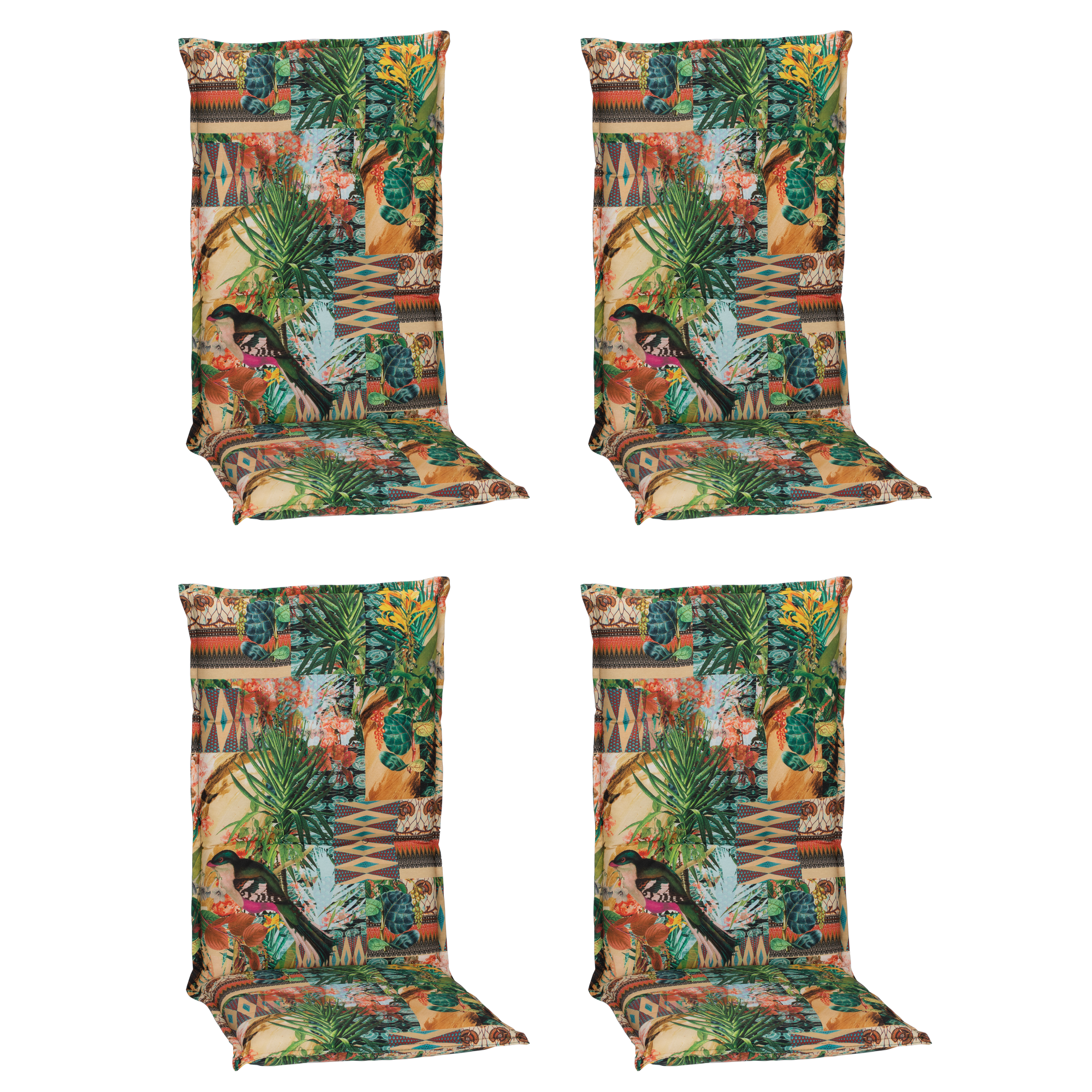 Hochlehner-Auflagen-Set 'Turin' grün 46 x 118 x 8 cm 4 Stück