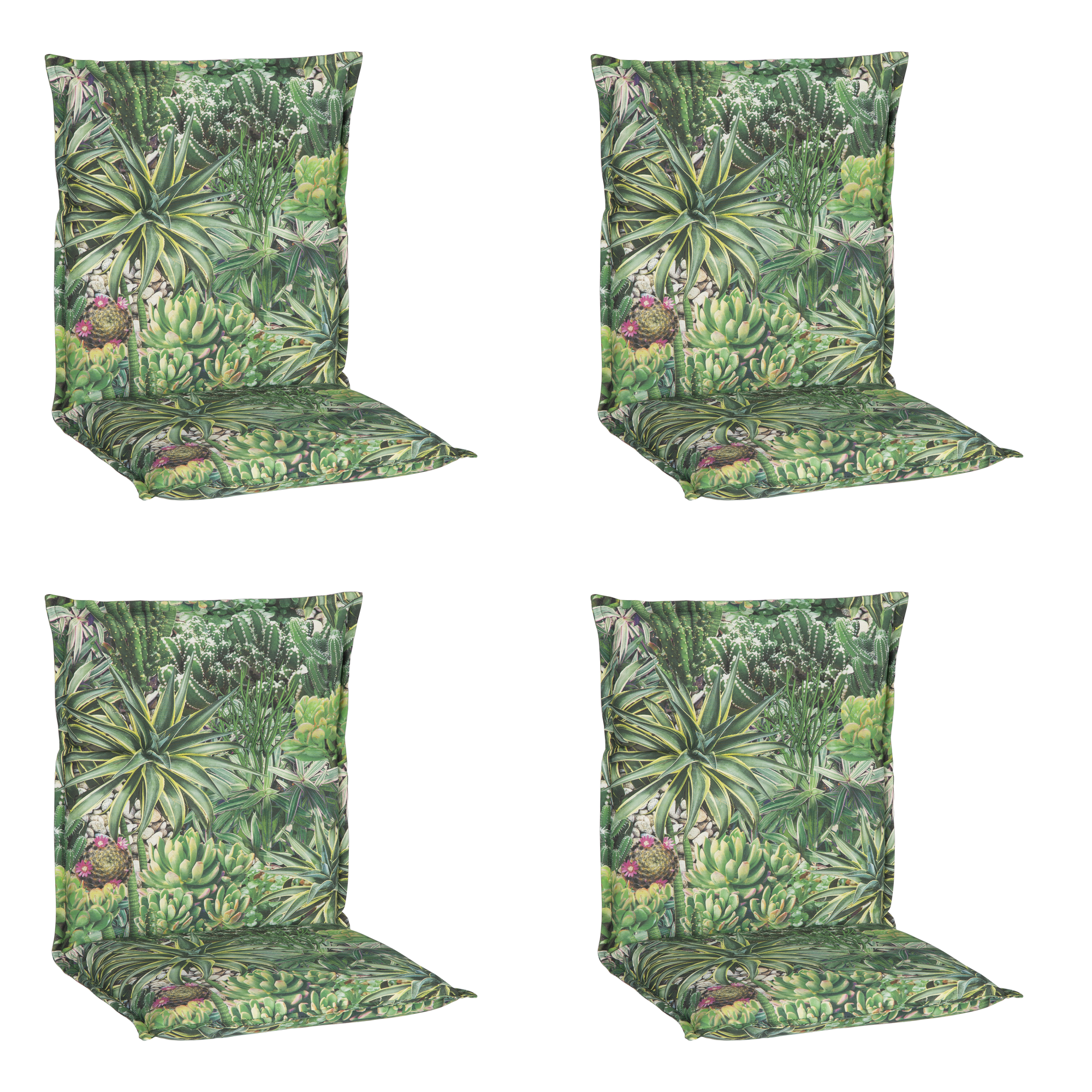 Niedriglehner-Auflagen-Set 'Turin' grün 46 x 98 x 8 cm 4 Stück