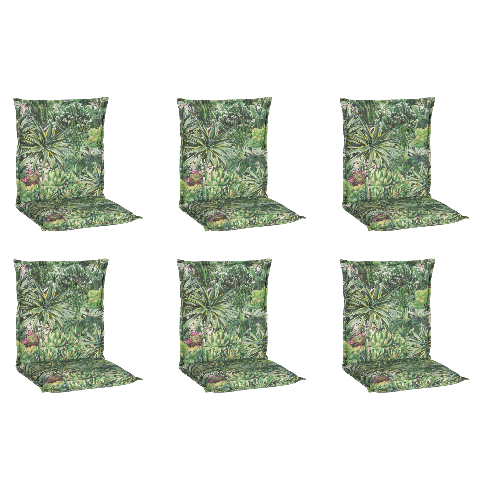 Niedriglehner-Auflagen-Set 'Turin' grün 46 x 98 x 8 cm 6 Stück