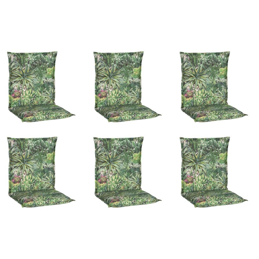 Niedriglehner-Auflagenset 'Tegernsee' grün 46 x 98 x 8 cm 6 Stück