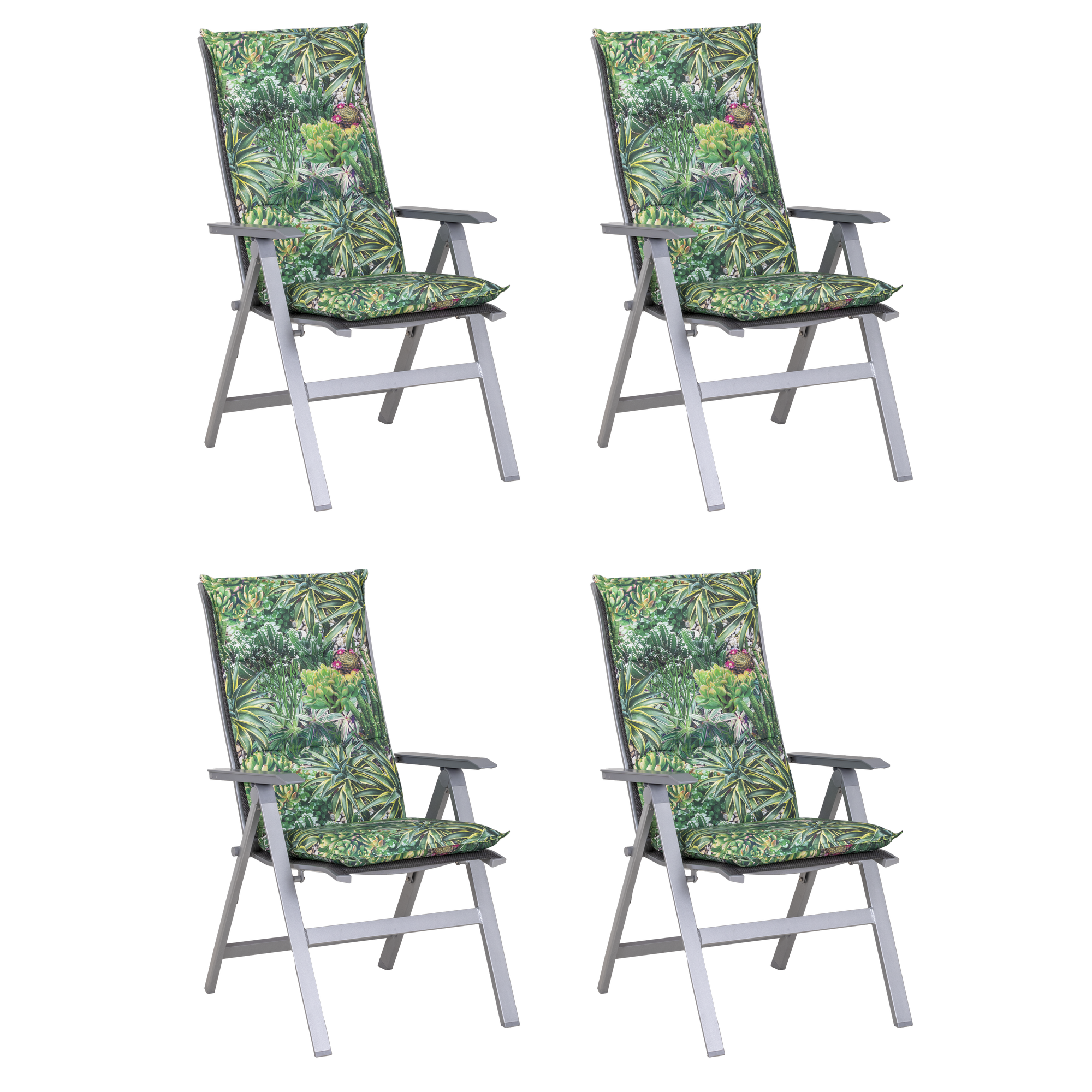 Hochlehner-Auflagen-Set 'Turin' grün 46 x 118 x 8 cm 4 Stück