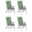 Hochlehner-Auflagen-Set 'Turin' grün 46 x 118 x 8 cm 4 Stück