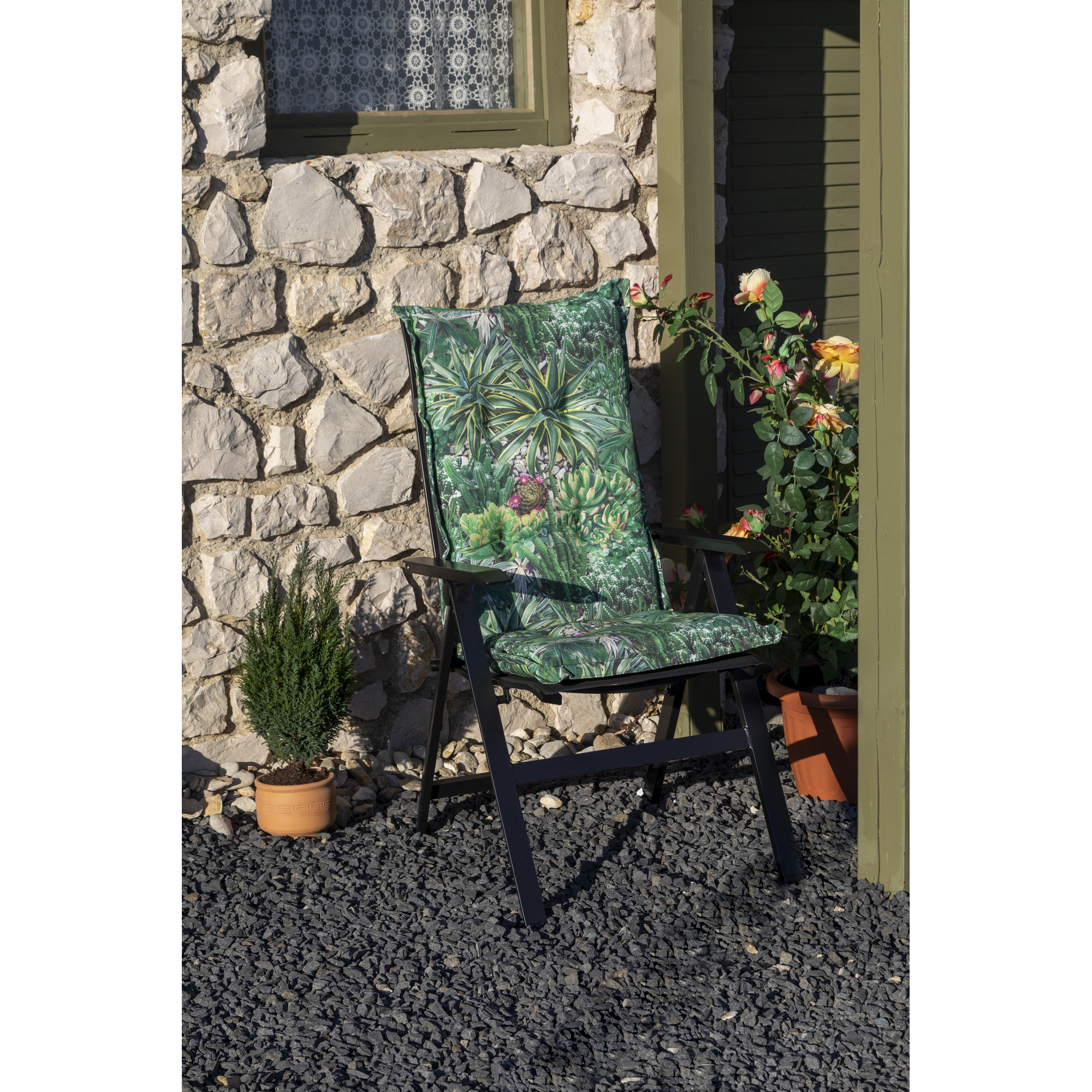 Hochlehner-Auflagenset 'Turin' grün 46 x 118 x 8 cm 4 Stück