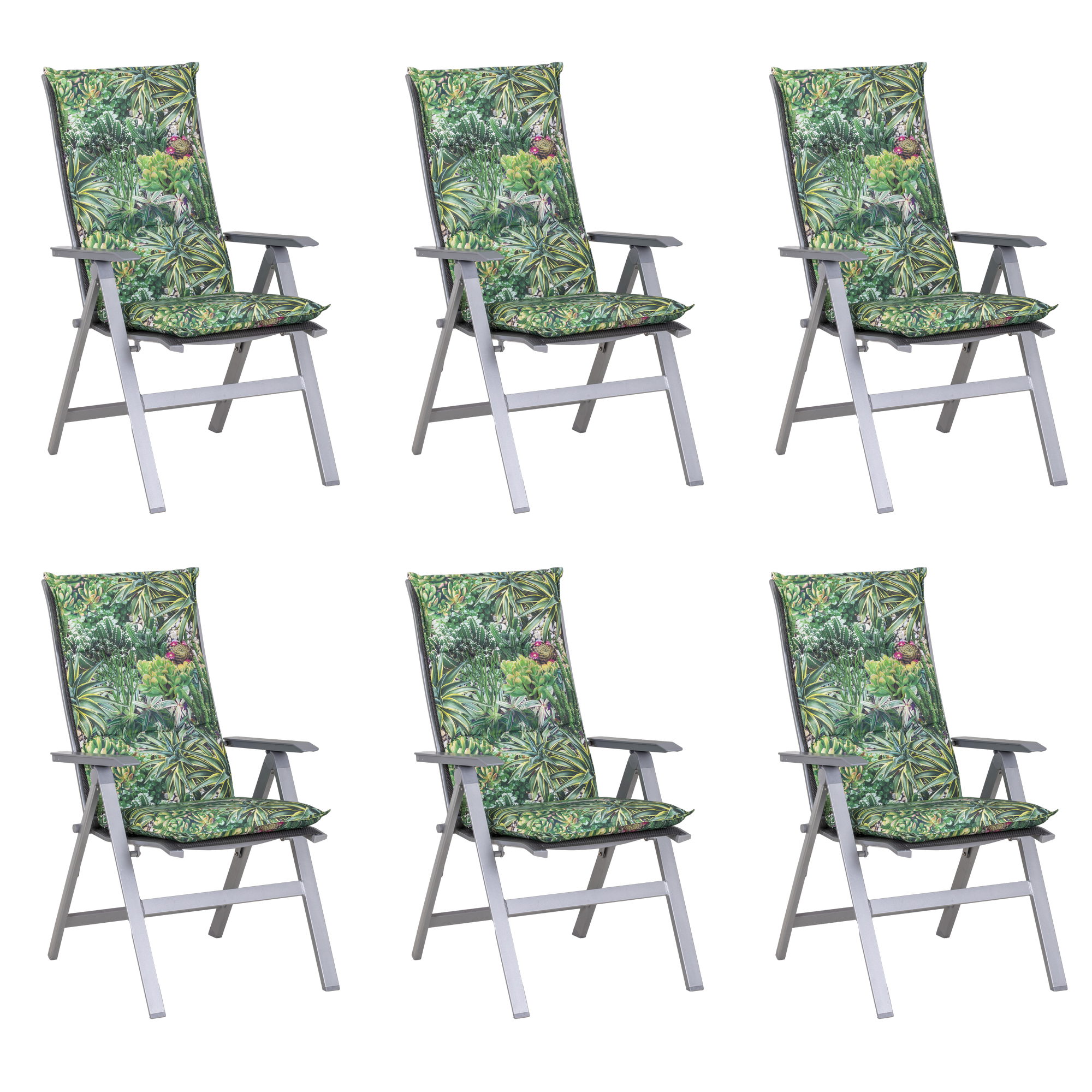 Hochlehner-Auflagen-Set 'Turin' grün 46 x 118 x 8 cm 6 Stück